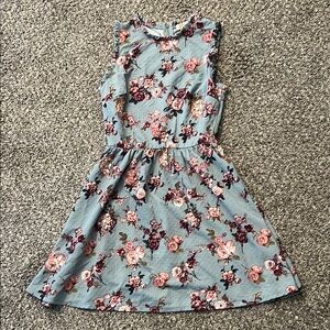 Floral Dress in Blue and Pink